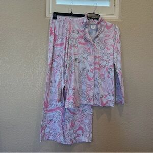 Munki Munki Peanuts Pink and White Snoopy Print Pajamas
